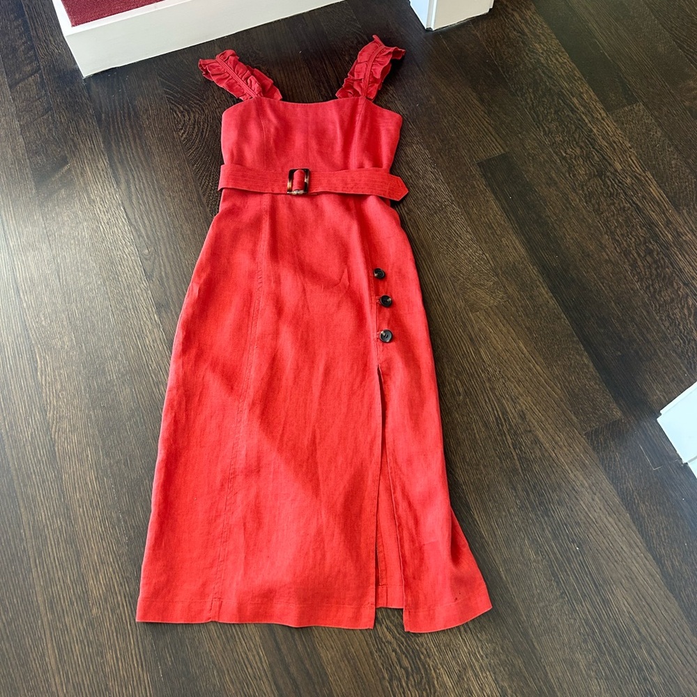 Elegant Red Midi Dress